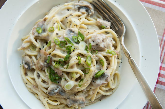 Spaghetti with Tuna and Mushrooms