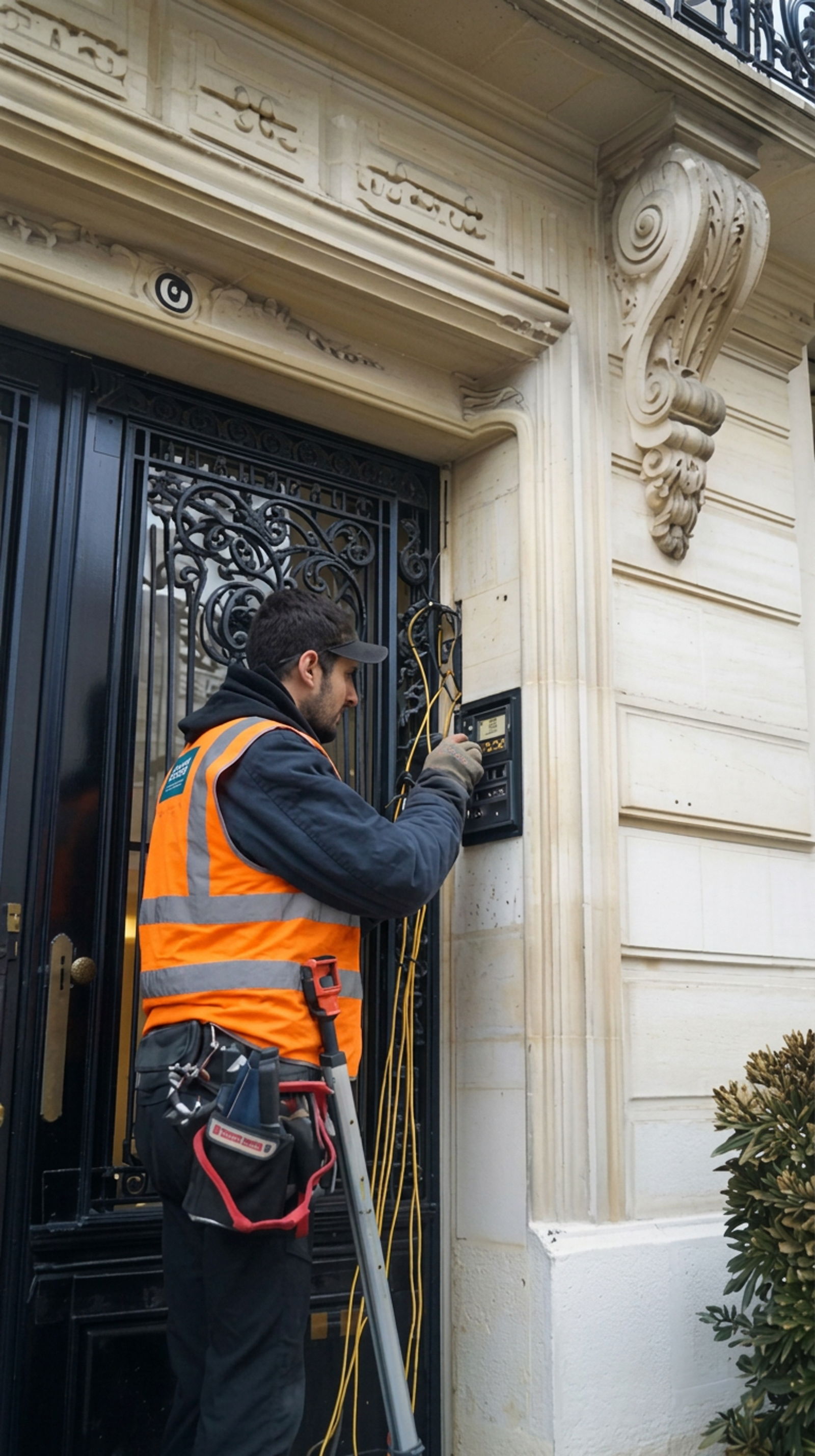 Sécurisation d'une porte d'entrée d'immeuble à Paris