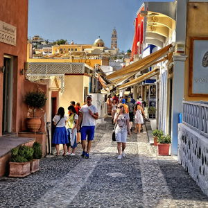 Tourist Shopping in Fira
