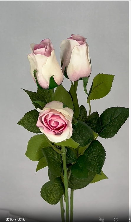 Pink Ice Real Touch Open Bud Rose - Realistic Artificial Flowers - Image 4