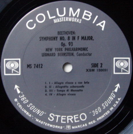 Columbia 2-EYE / BERNSTEIN, - Beethoven Symphonies No.4...
