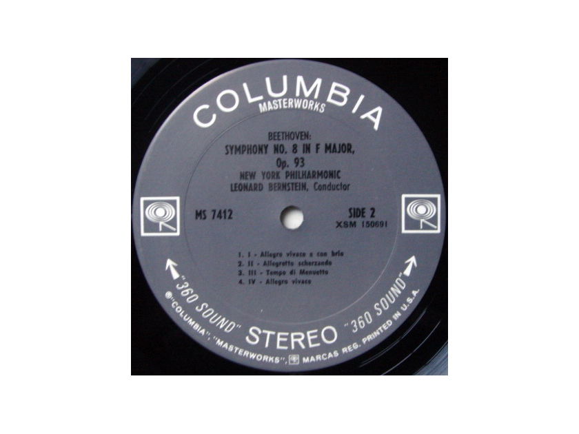 Columbia 2-EYE / BERNSTEIN, - Beethoven Symphonies No.4 & 8, NM!