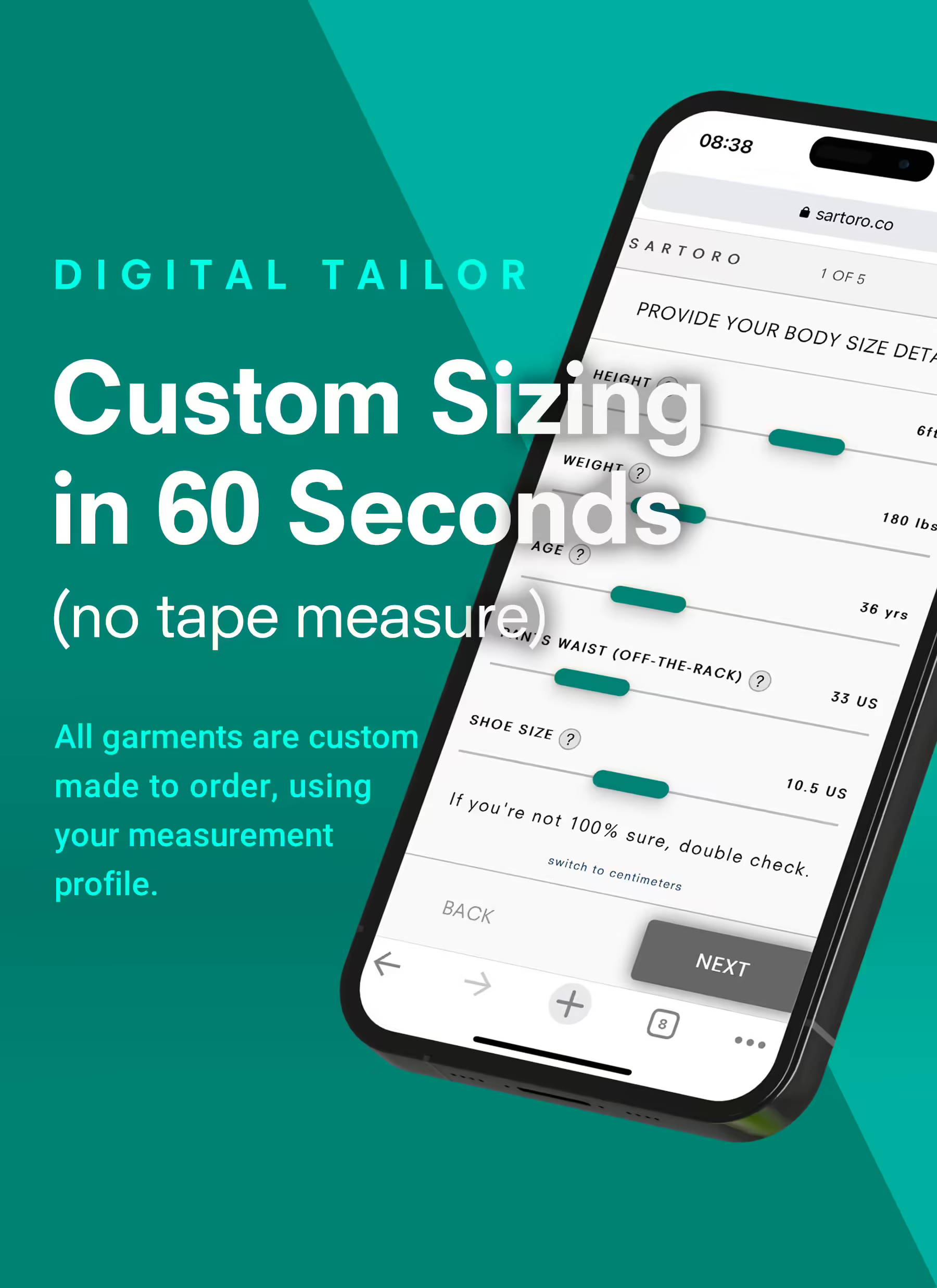 Digital Tailor - Custom Sizing in 60 Seconds