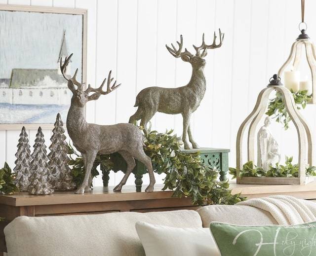raz imports Christmas decor standing reindeer and greenery