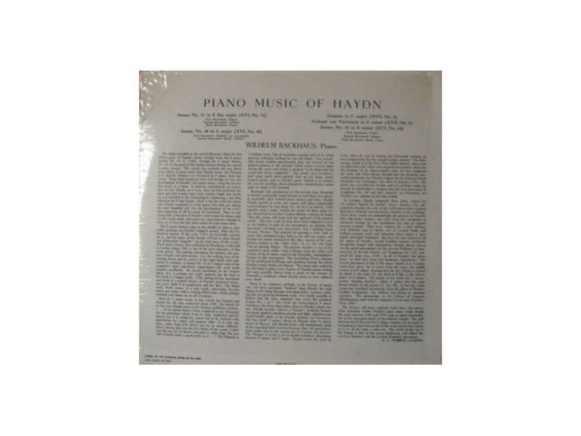 ★Sealed★ London-Decca / - BACKHAUS, Piano Music of Haydn!