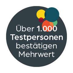 Über 1.000 Testpersonen bestätigen Mehrwert