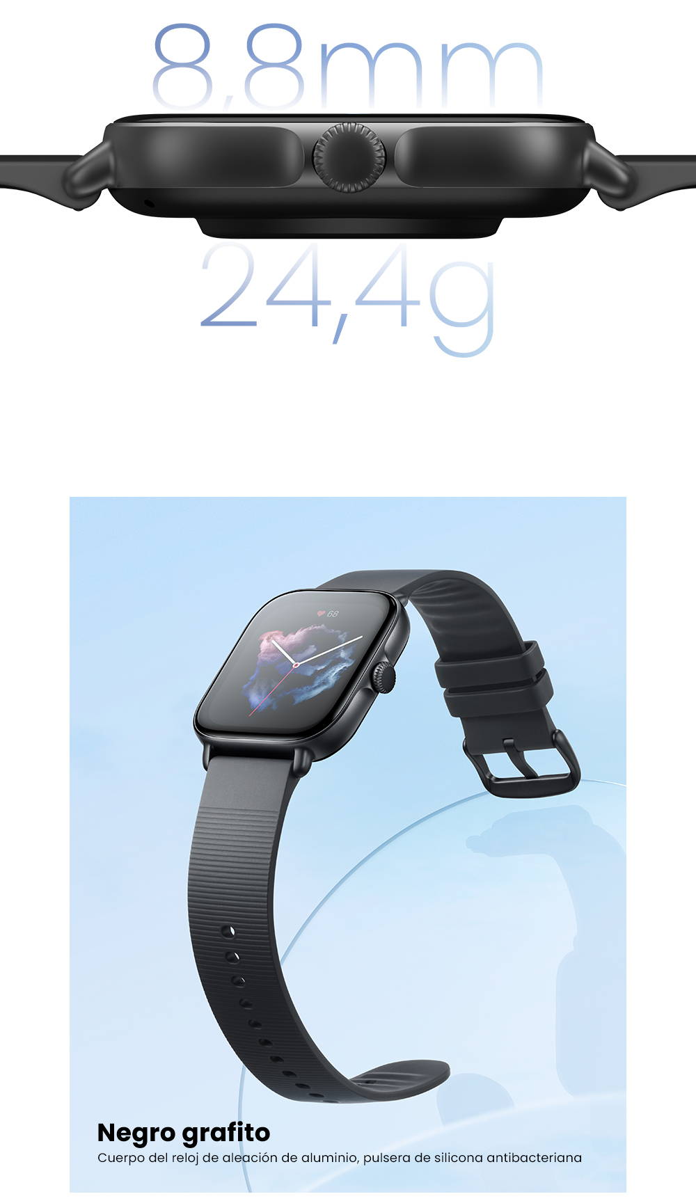  Amazfit GTS 3 - Reloj inteligente para mujer, Alexa integrado,  rastreador de salud y fitness con GPS, 150 modos deportivos, pantalla  AMOLED de 1.75 pulgadas, duración de la batería de 12