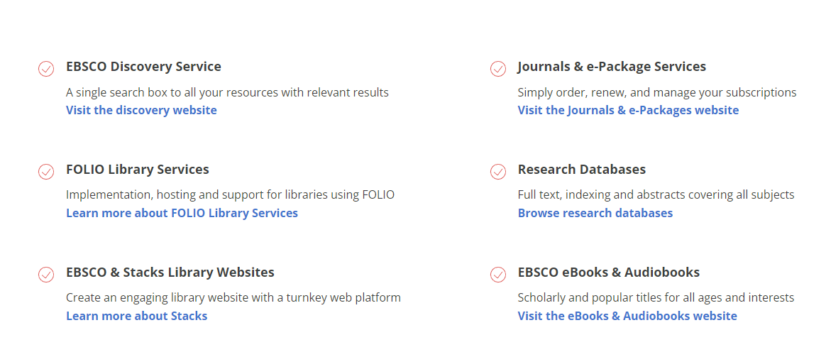 EBSCO Information Services product / service