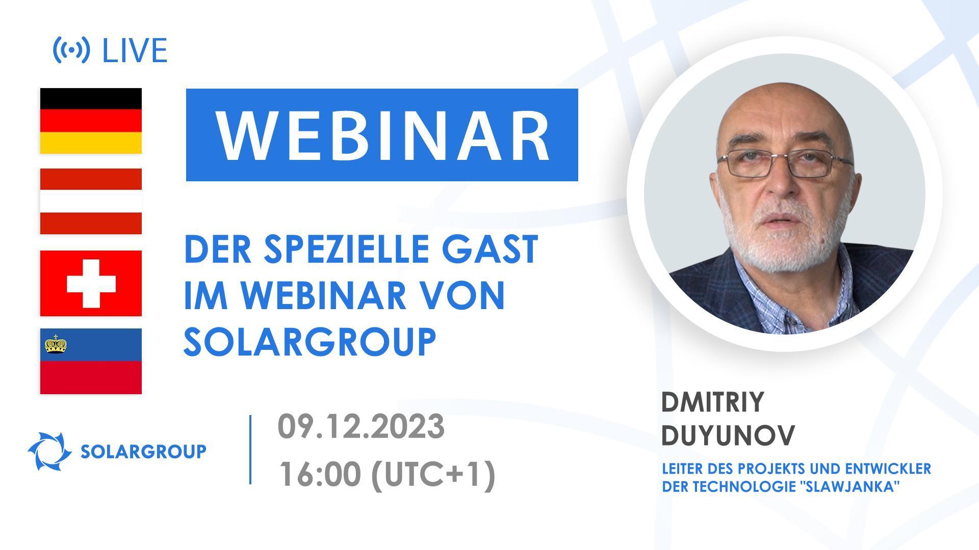 Dmitriy Duyunov im SOLARGROUP-Webinar