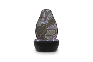 Purple Aboriginal Art Car Seat Covers, Tribal Vehicle Decor