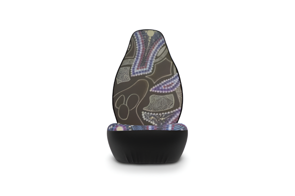 Purple Aboriginal Art Car Seat Covers, Tribal Vehicle Decor