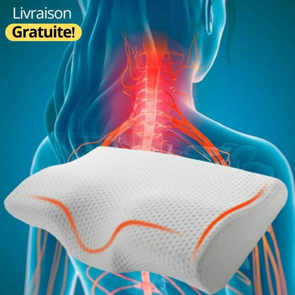 Oreiller Ergonomique Cervical, Oreiller Memoire de Forme, Coussin pour Douleurs Cervicales, Oreiller Memoire de Forme, Oreiller Cervical