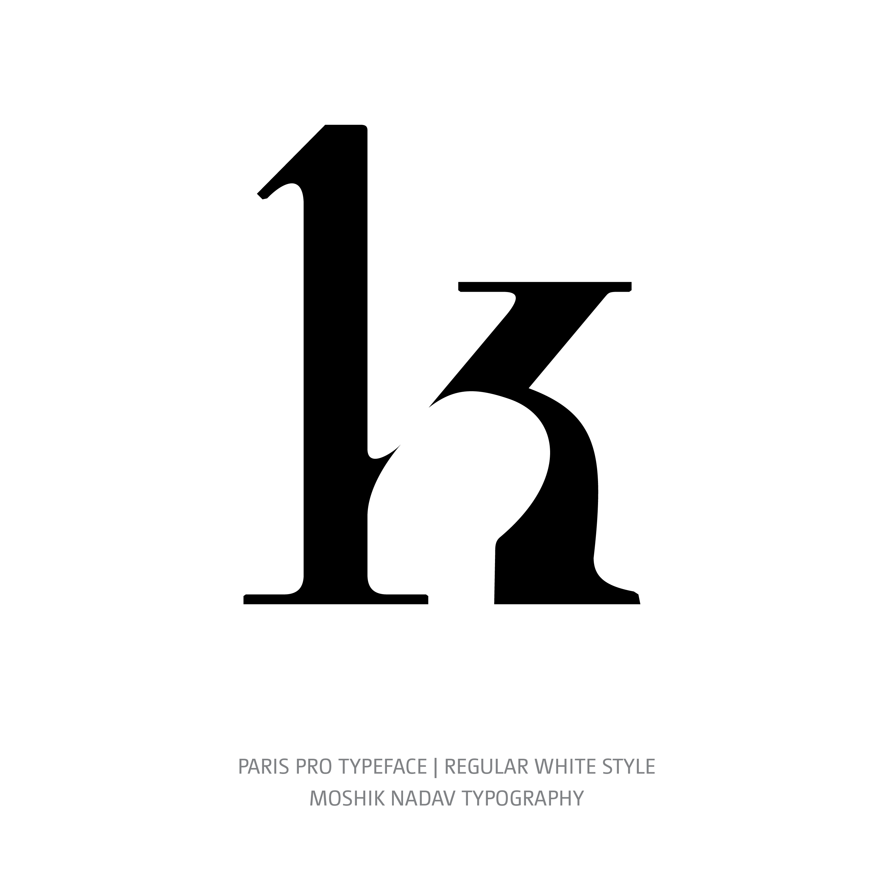 Paris Pro Typeface Regular White k