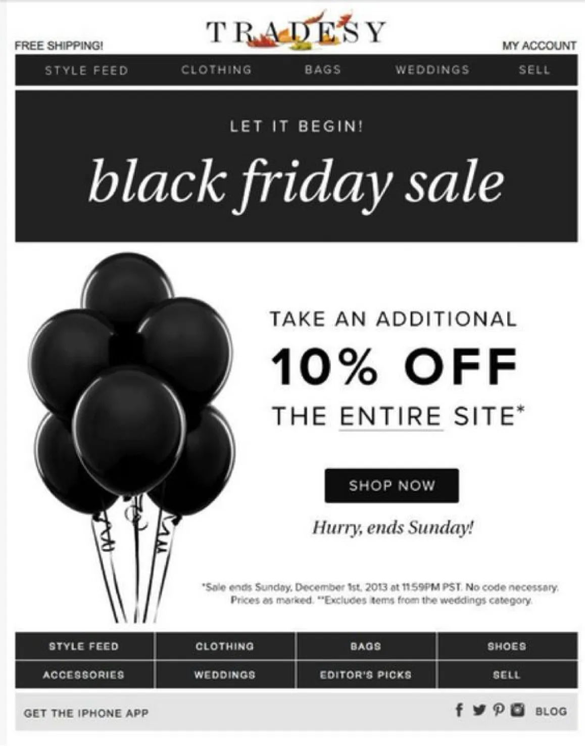 email to promote BFCM promotions