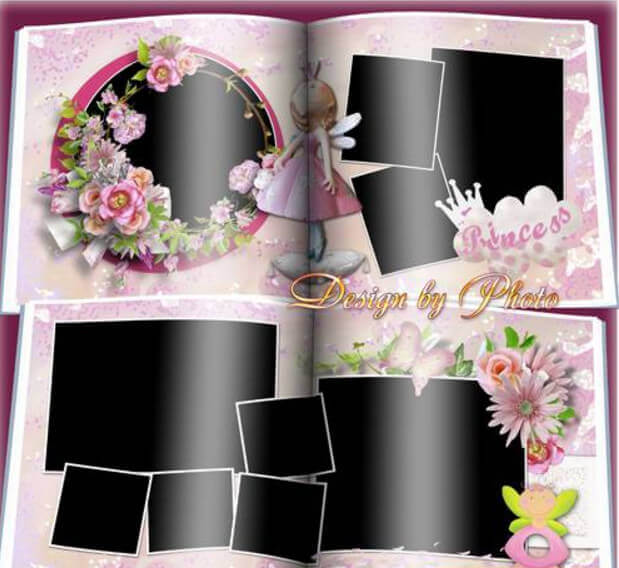 Фотокнига в Фотошоп для девочки - маленькая принцесса