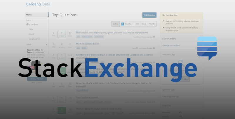 Cardano Stack Exchange: a growing and vibrant community developer resource