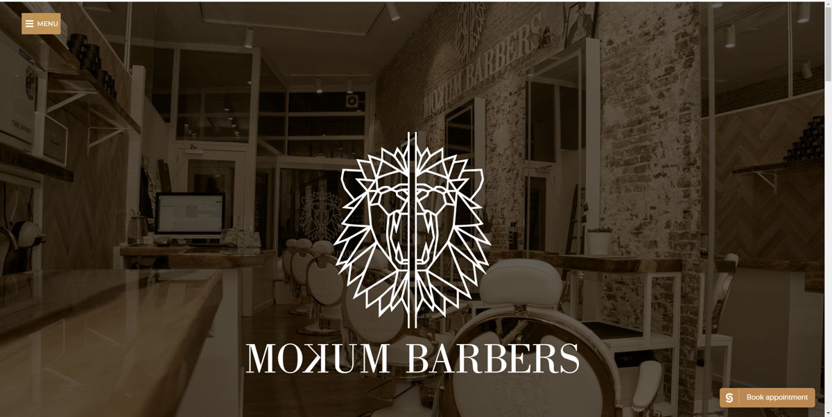 Screenshot of Mokum Barbers, from the barber & barbershop websites collection.