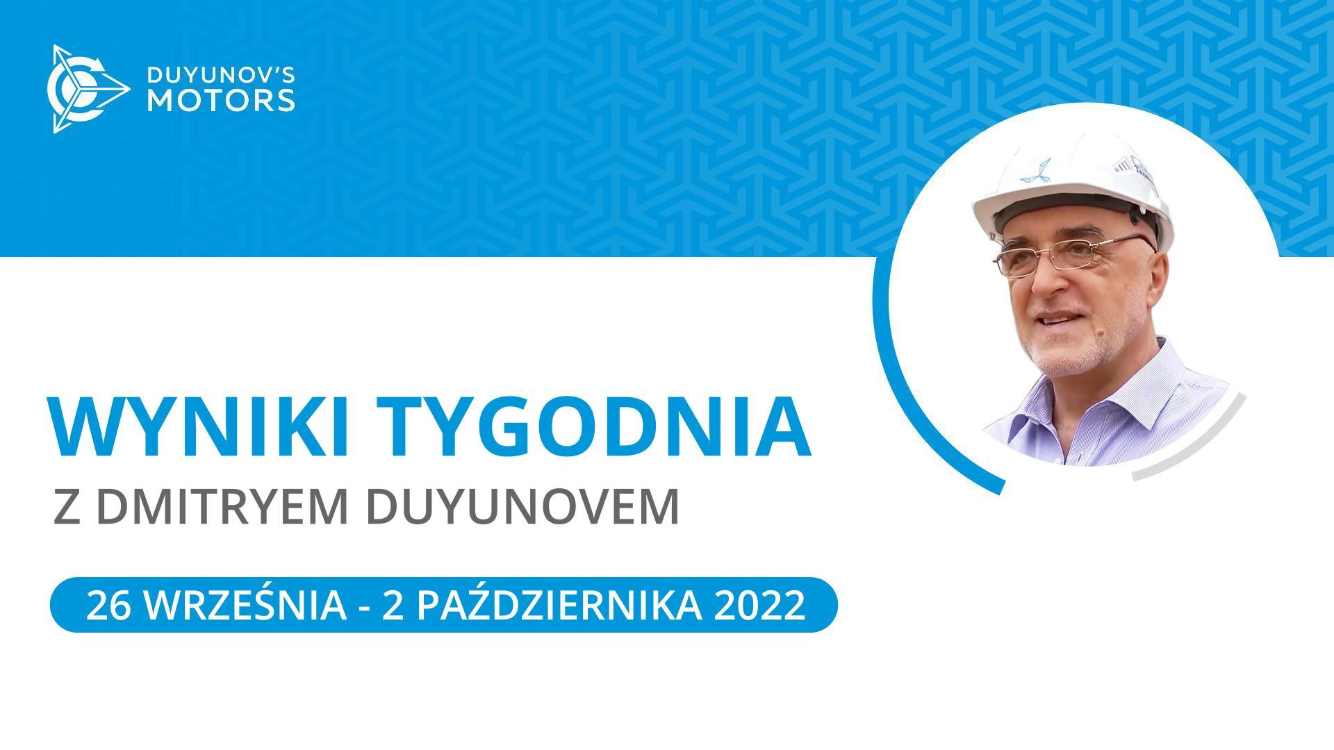 Wyniki tygodnia w projekcie Silniki Duyunova