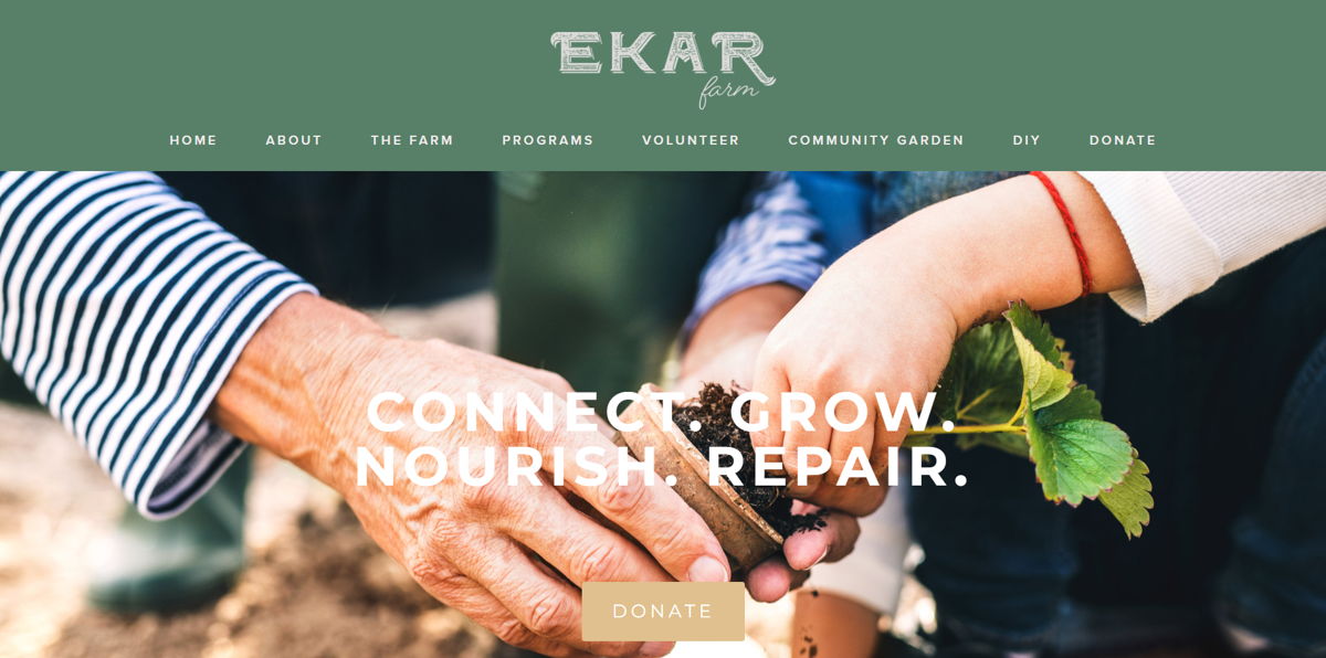 Screenshot of Ekar Farm, from the farm websites collection.