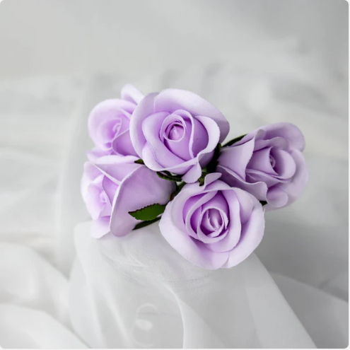 Blue Moon Velveteen Rose Bud - Realistic Artificial Flowers - Image 4