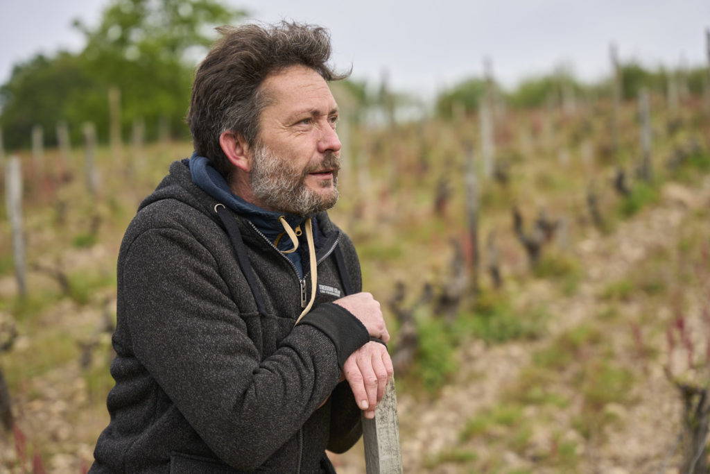 Sébastien Cornille, vigneron fondateur du Domaine La Roche Bleue en Jasnières, Vallée de la Loire. Sébastien Cornille, vigneron du Domaine La Roche Bleue en Coteaux-du-Loir, Vallée de la Loire.
