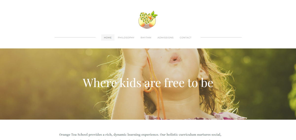 Screenshot of Orange Tea School, from the school websites collection.