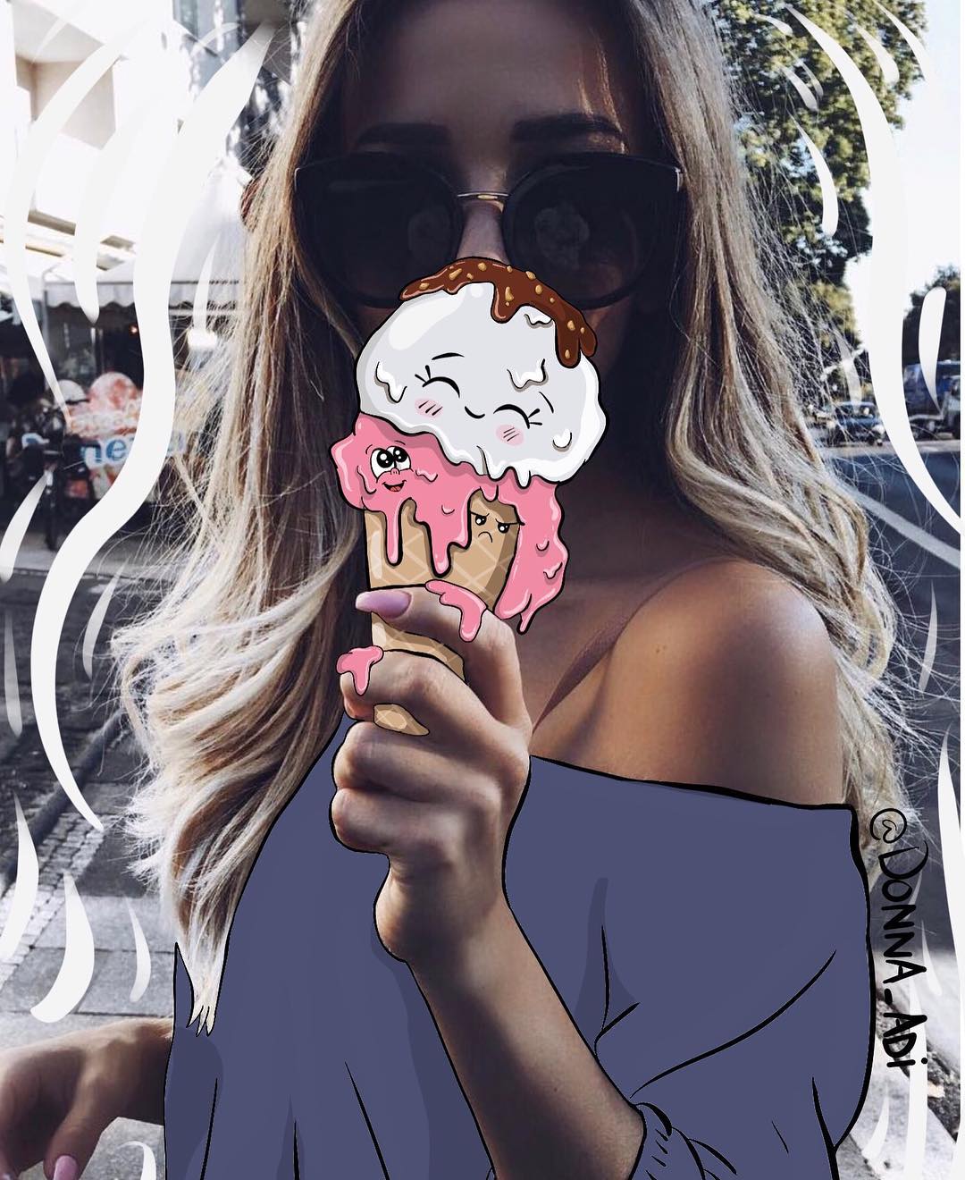 Ice Cream Food Mixed Media Art by Donna Adi 