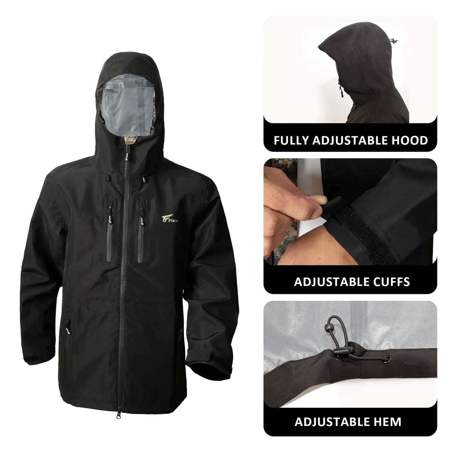 This Men's Hunting Jacket features a practical design with a stand-up collar for added warmth and protection