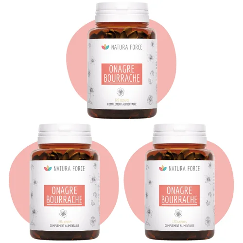 Huile d'onagre & de bourrache en capsules - Lot de 3