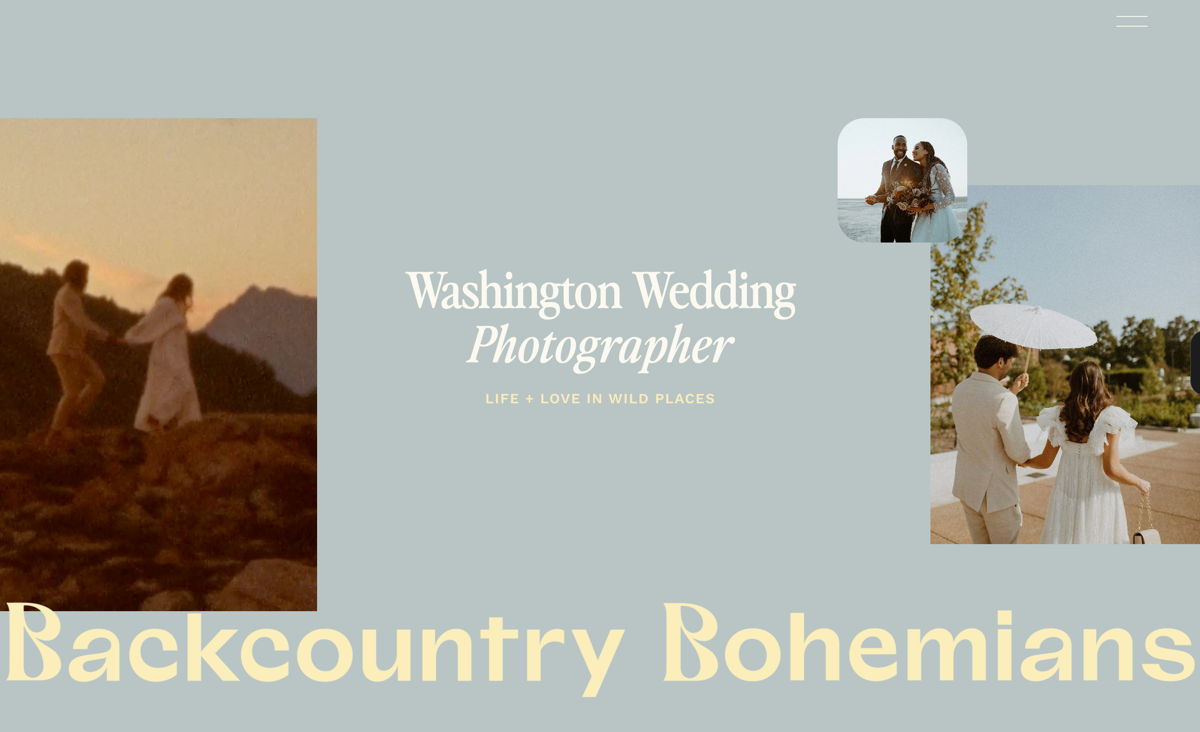 Screenshot of Backcountry Bohemians, from the photography websites collection.