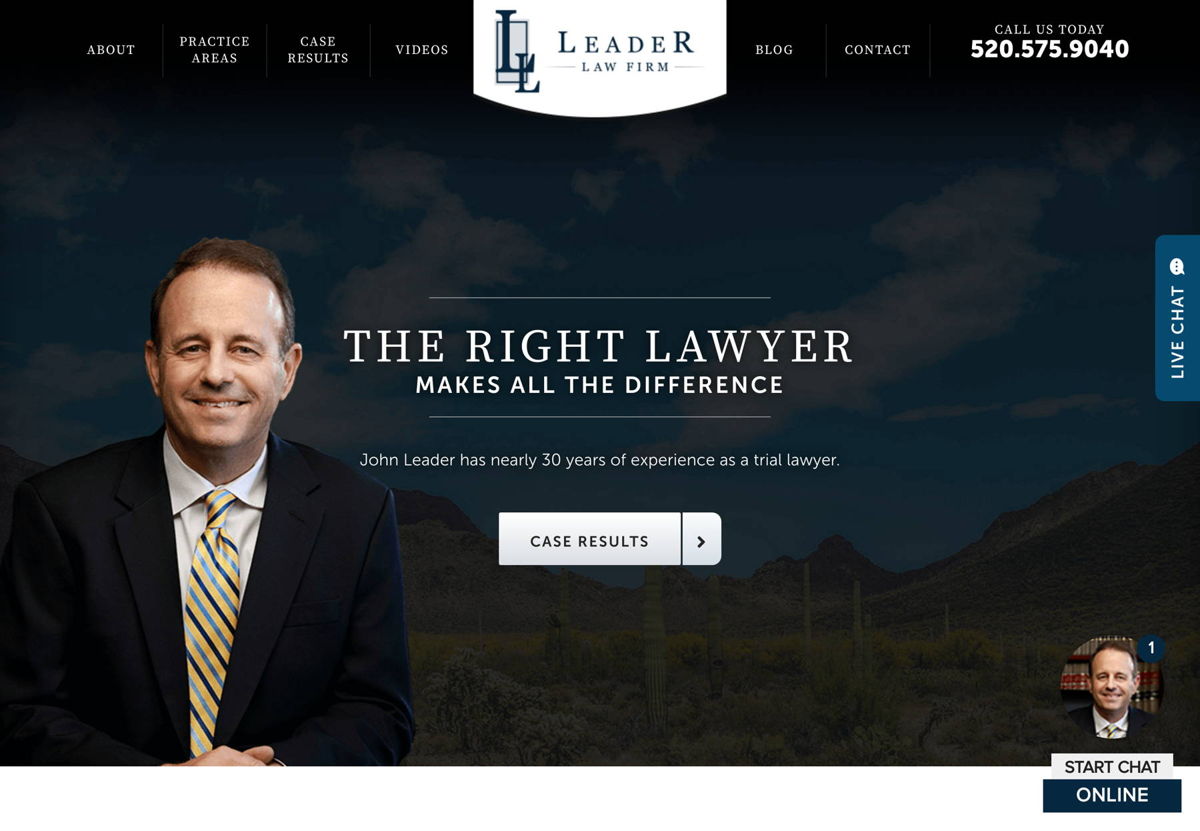 Screenshot of John Leader, from the service websites collection.