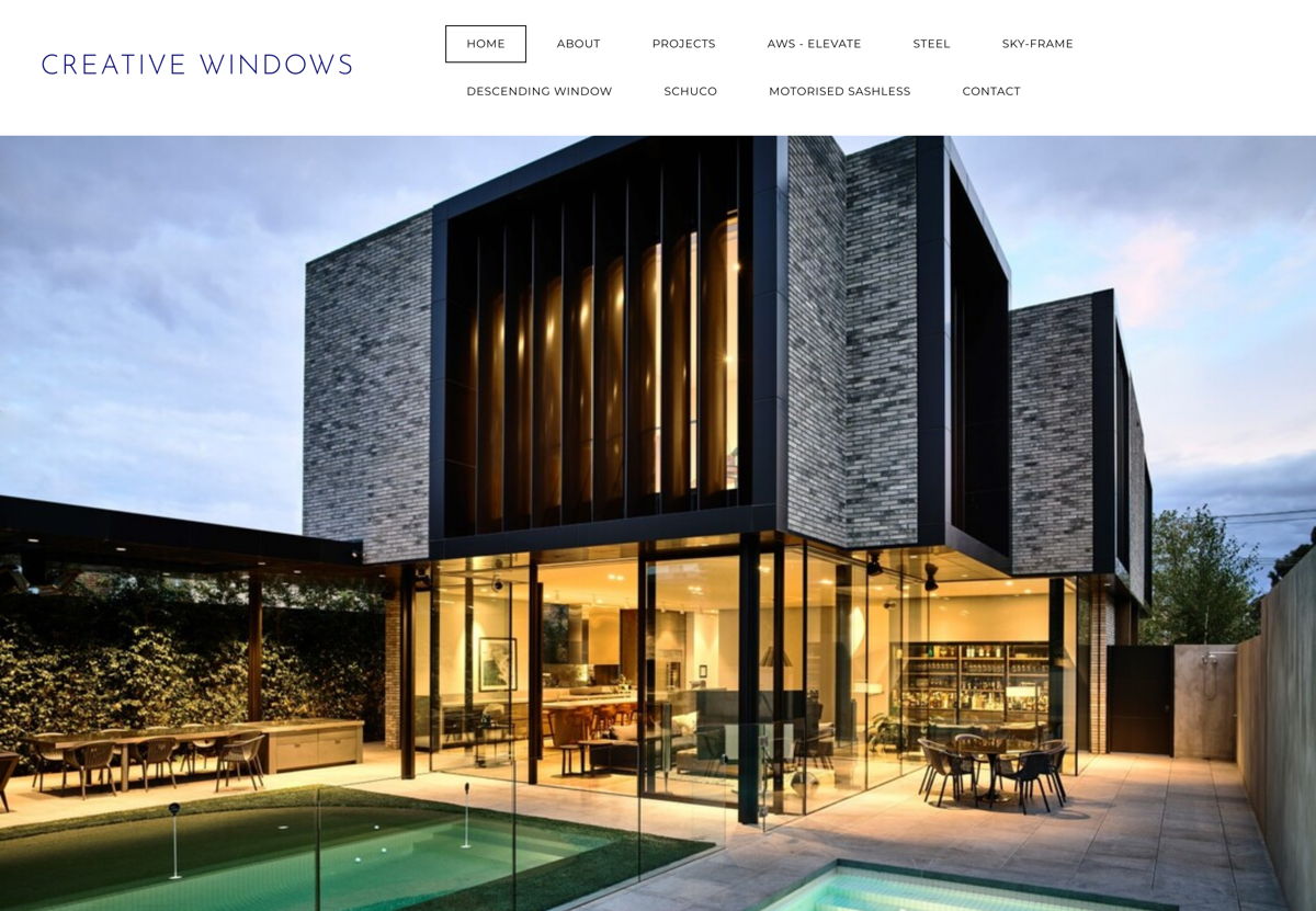 Screenshot of Creative Windows, from the architecture portfolios collection.