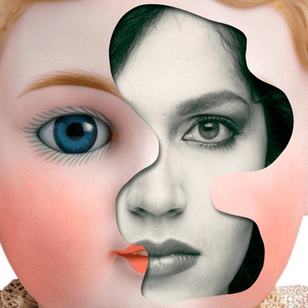 A face within a doll.