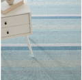 pastel blue green striped woven cotton rug