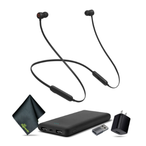 Beats Flex Wireless In-Ear Headphones (Black) Bundle and Accessories