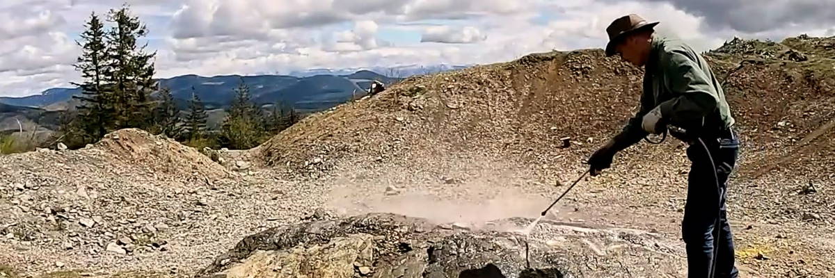 Bill Cogley using the World’s Best EcoBlaster, a self-contained pressure washer,