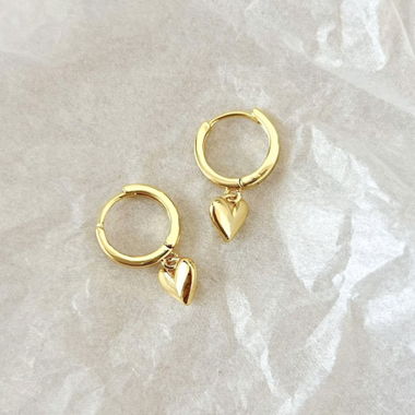Herz Ohrringe - 18k gold plated Heart Earrings