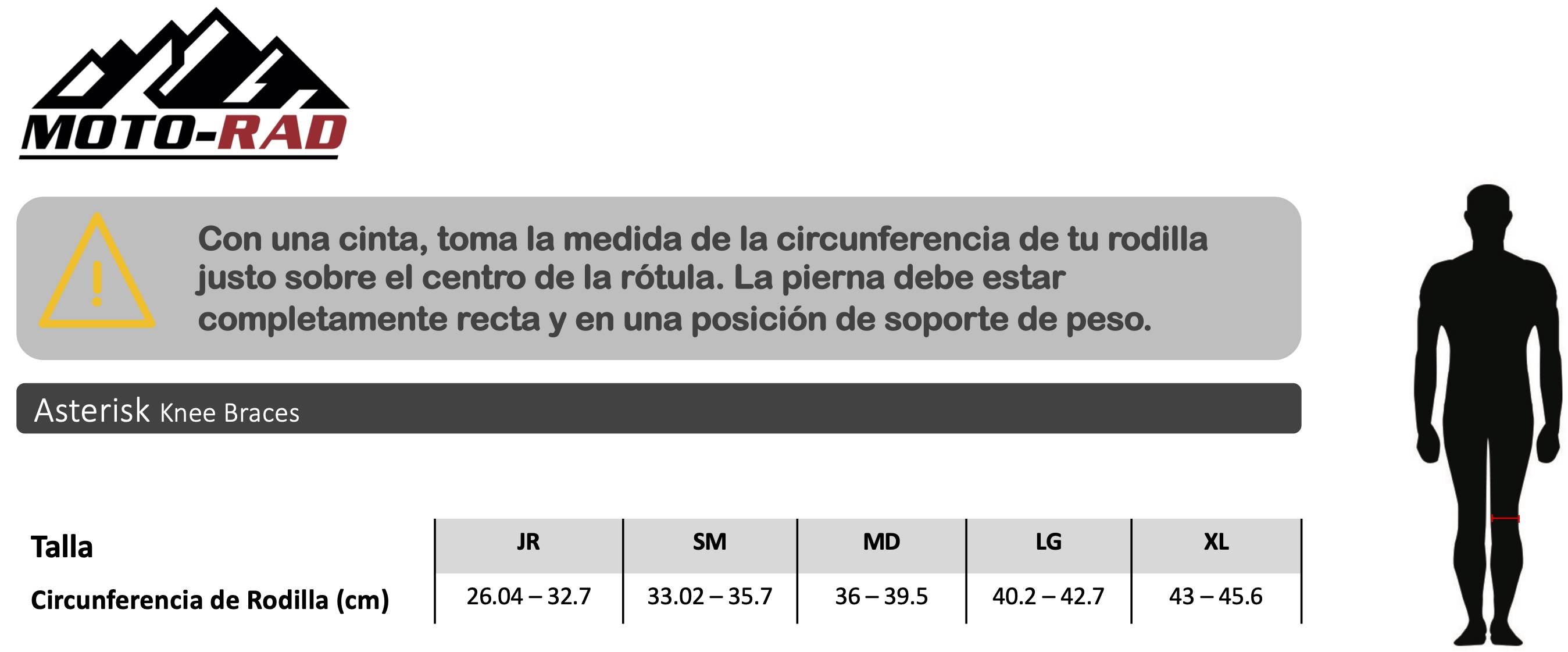 Guia de Tallas Rodilleras Asterisk