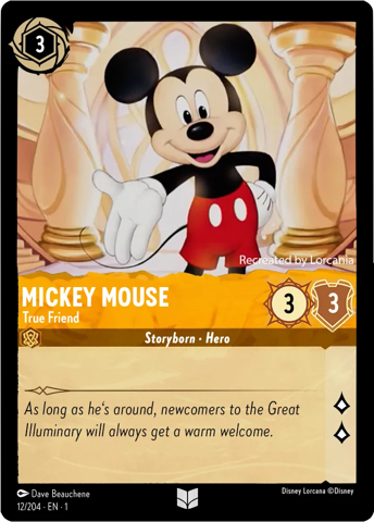 Mikey Mouse True Friend card from Disney’s Lorcana: The First Chapter
