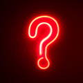 Neon light question mark