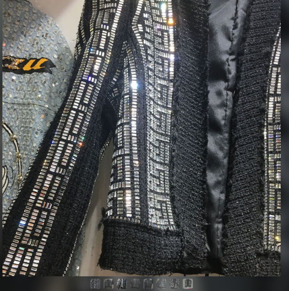 HIGH STREET Newest 2022 Designer Jacket Women's Stunning Diamonds Beaded Jacket - Image 3