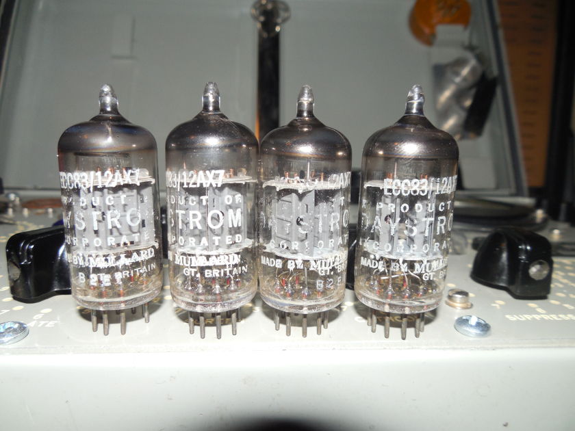EXCELLENT STRONG LIKE NEW  QUAD OF 1962 COPPER GRID POST MULLARD 12AX7 TUBES PRICE LOWERED