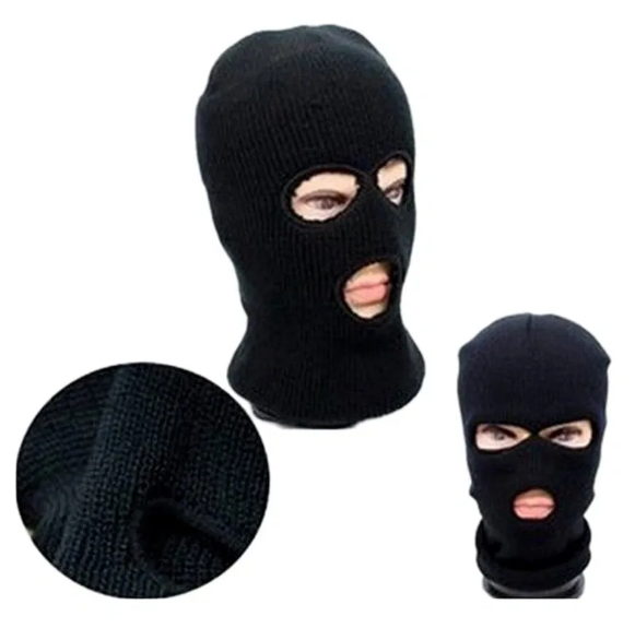 3 holed woven black. Balaclava SAS Style Windproof Mask Neck Warmer Ski Hat Fishing AU Motorcycle - Image 3