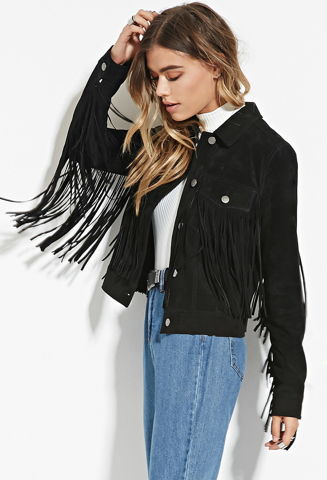 2 Best black suede jackets with fringe on the arms as of 2024 - Slant