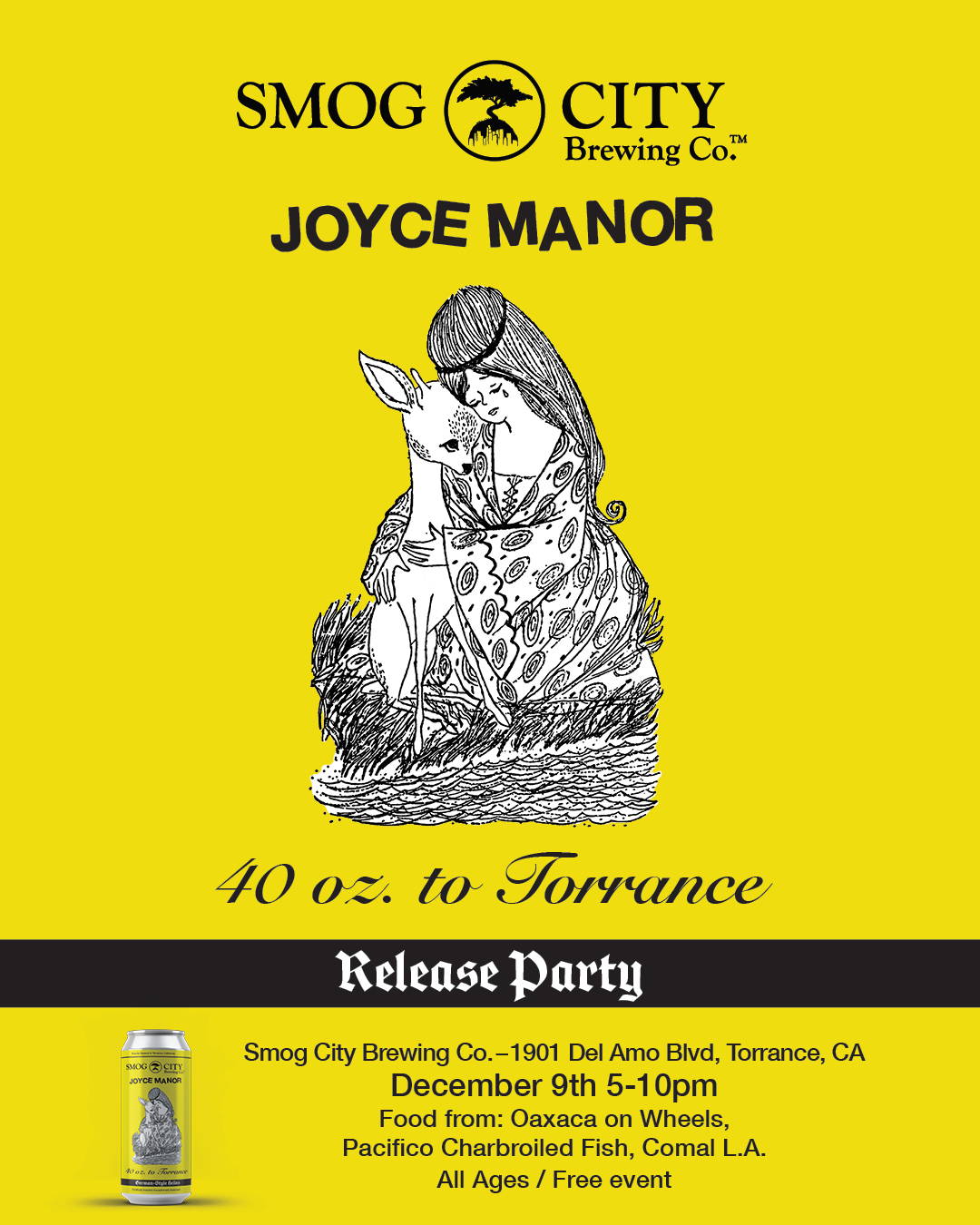 Joyce Manor and Smog City Brewing Company COllaboration Release Party Friday December 9th in Torrance CA. Link to RSVP