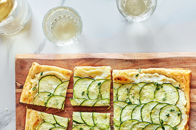 Tarte fine à la courgette