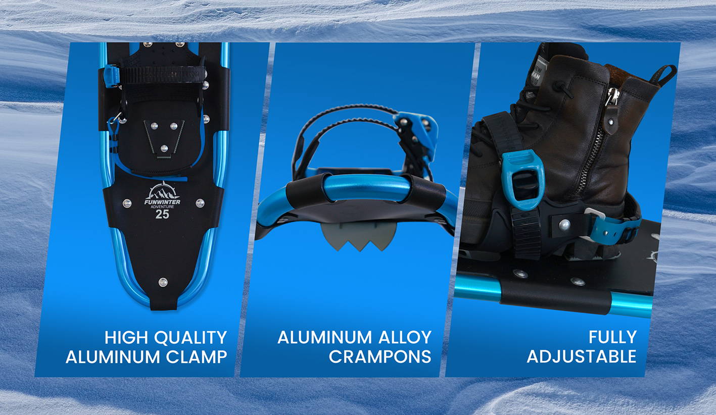 Key Features and Benefits of Funwater men’s blue snowshoes