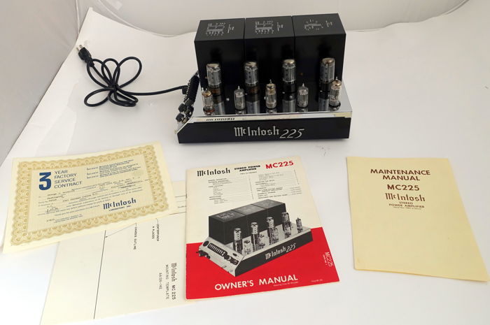 newly restored McIntosh MC225 stereo tube amplifier