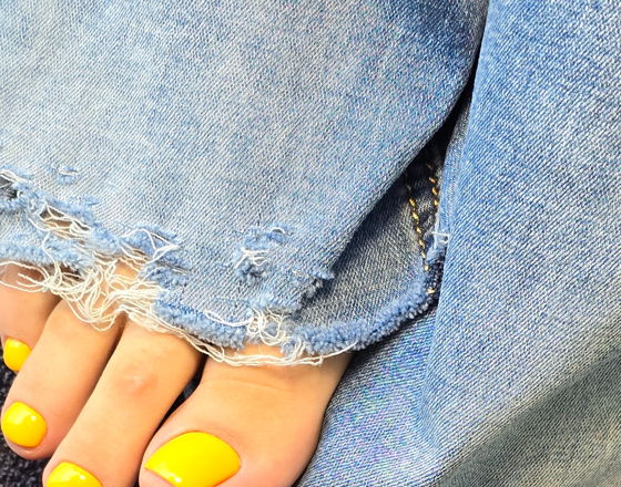 Pedicure mit Nagellack