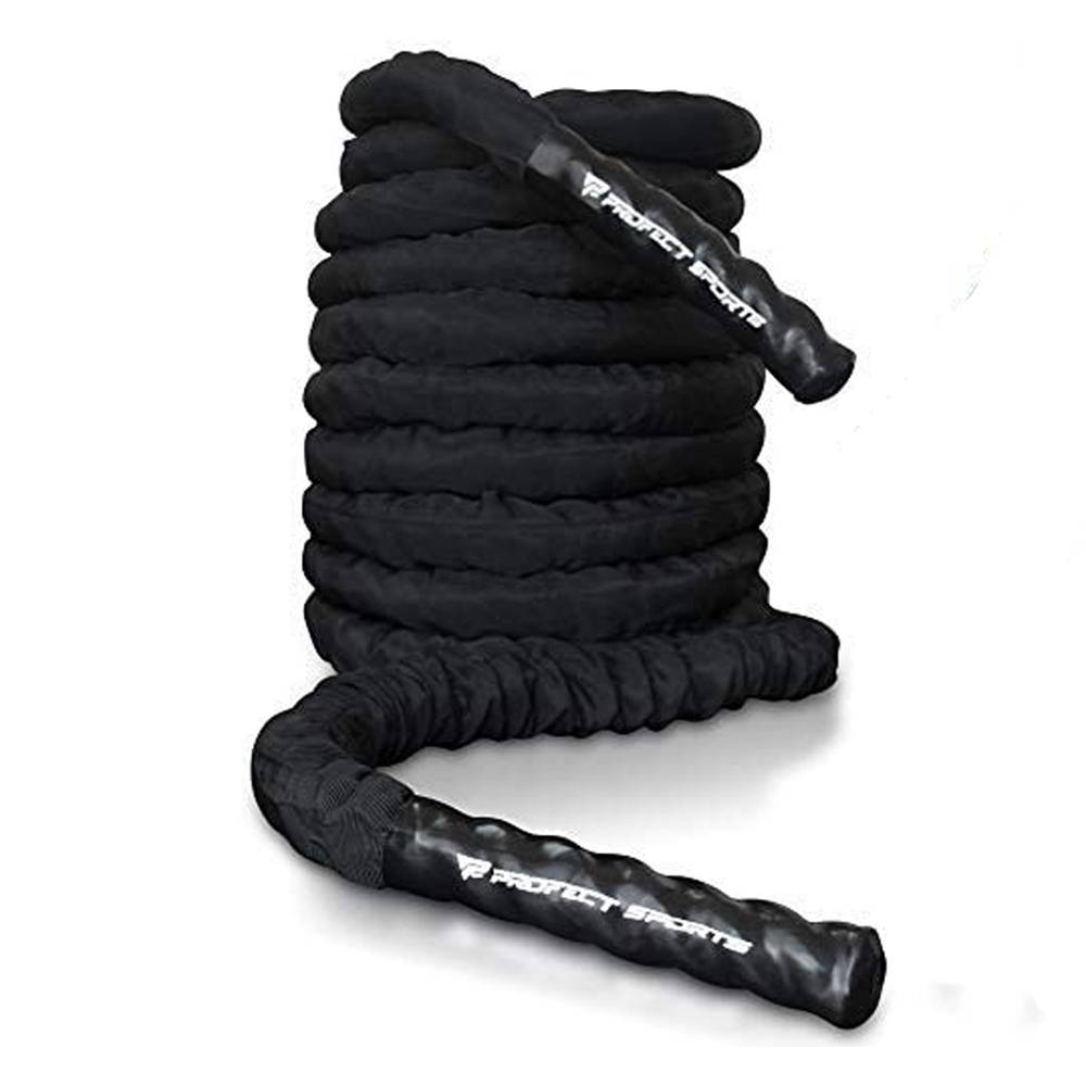 Pro Battle Ropes with Anchor Strap Kit and Exercise Poster